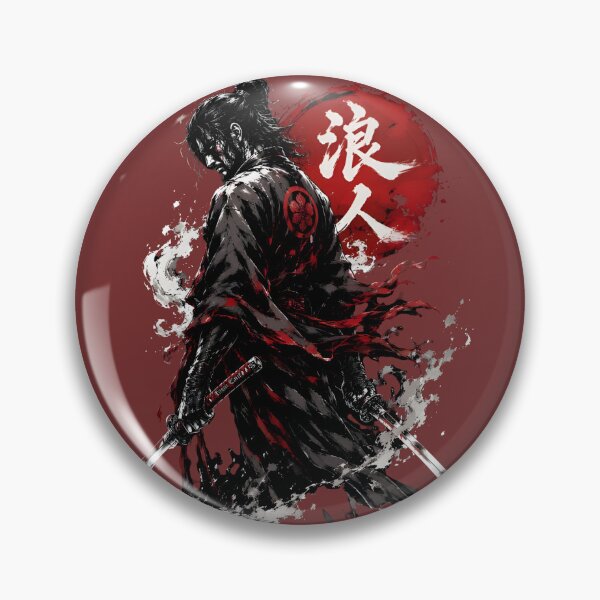 Item preview, Lone Ronin Samurai Red Sun Ink Splatter Art designed and sold by RoyalEarthstore.
