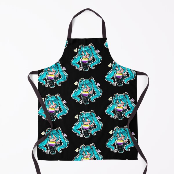 Item preview, Chibi Hatsune Miku - Non binary flag LGBTQ+ Pride T-Shirt | Cute Anime Vocaloid Pride Heart Shirt | Kawaii Pastel Pride Tee, Unisex Graphic T-Shirt designed and sold by DominiiArt.