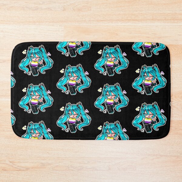 Item preview, Chibi Hatsune Miku - Non binary flag LGBTQ+ Pride T-Shirt | Cute Anime Vocaloid Pride Heart Shirt | Kawaii Pastel Pride Tee, Unisex Graphic T-Shirt designed and sold by DominiiArt.