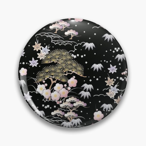 Item preview, Japanese Shochikubai Pine Bamboo Plum Pattern - Luxury Gold and Black Wagara designed and sold by vekotpu.