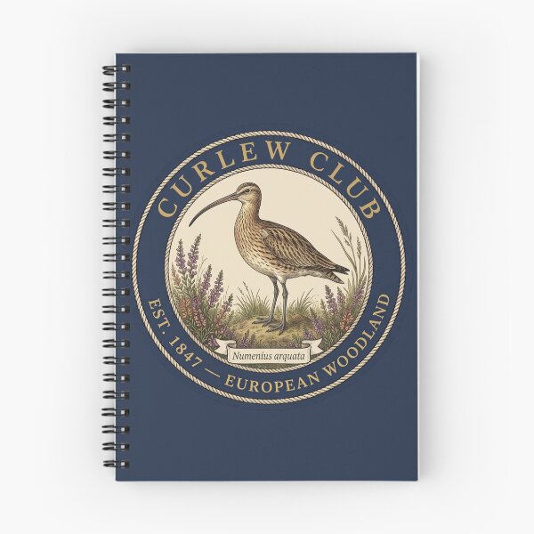 Item preview, Curlew Club Vintage Badge European Woodland Art designed and sold by CalmCapy Co.