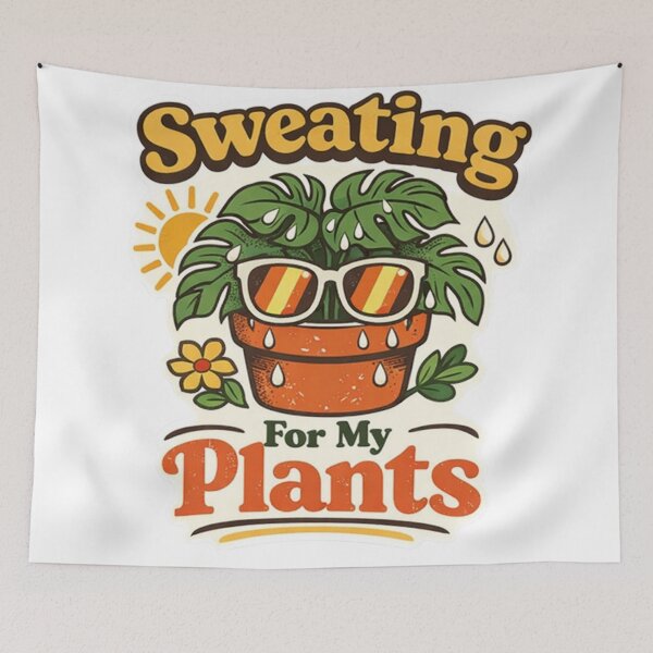 Item preview, Sweating For My Plants – Vintage Monstera Sticker designed and sold by Timeless Junction.