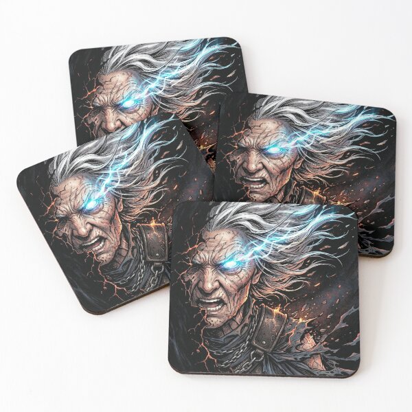 Item preview, Undead Sorcerer Gritty Dark Fantasy - Heavy Metal Art Print designed and sold by MCHDesignST.