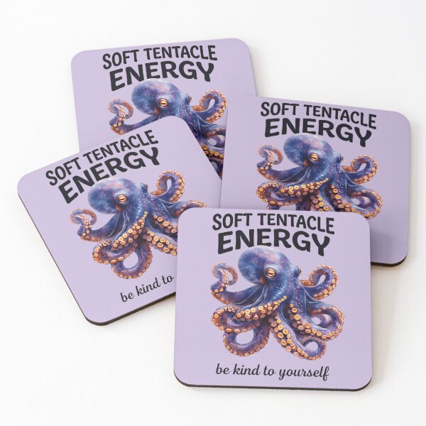 Item preview, Soft Tentacle Energy Octopus T-Shirt & Sticker – Cute Positive Octopus Graphic Tee with Cozy Ocean Vibes designed and sold by ZyxDes.