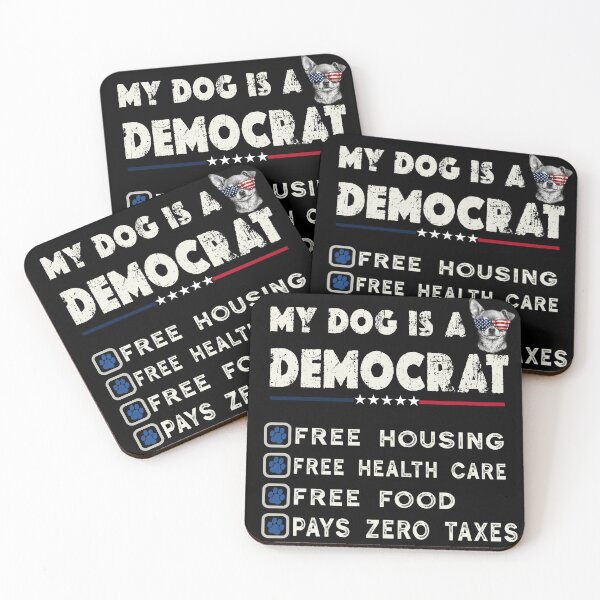 Item preview, My Dog Is A Democrat Funny Political Pet Owner Patriotic dog designed and sold by Youngkev-arts.