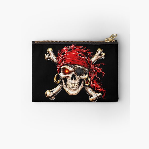 Item preview, Jolly Roger Pirate Skull with Red Bandana and Eyepatch designed and sold by Vermanartist.