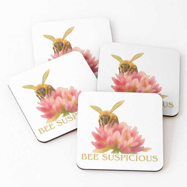 Item preview, Bee Suspicious — Bee & Clover Watercolor designed and sold by Feral Vibes.
