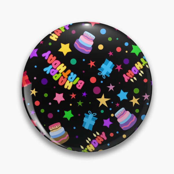 Item preview, Happy Birthday Party Fun Colorful Elements Seamless Pattern (Black) designed and sold by Liron Peer's Magical Store.