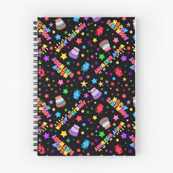 Item preview, Happy Birthday Party Fun Colorful Elements Seamless Pattern (Black) designed and sold by Liron Peer's Magical Store.