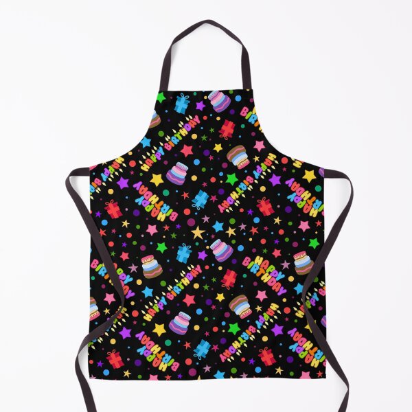 Item preview, Happy Birthday Party Fun Colorful Elements Seamless Pattern (Black) designed and sold by Liron Peer's Magical Store.