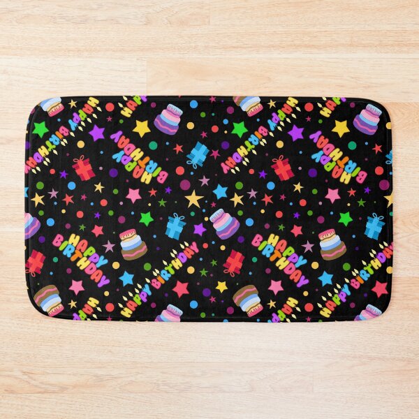 Item preview, Happy Birthday Party Fun Colorful Elements Seamless Pattern (Black) designed and sold by Liron Peer's Magical Store.