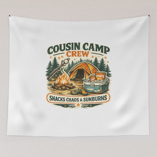 Item preview, Cousin Camp Crew Snacks Chaos And Sunburns designed and sold by Concrete Coffee Studio.