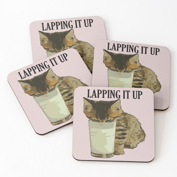 Item preview, Lapping It Up Cute Tabby Drinking Milk From A Glass designed and sold by taiche.