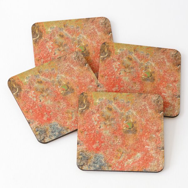 Item preview, Close-Up Rusted Painted Metal Surface With Peeling Red Paint and Green Patina Texture designed and sold by Nmallia.