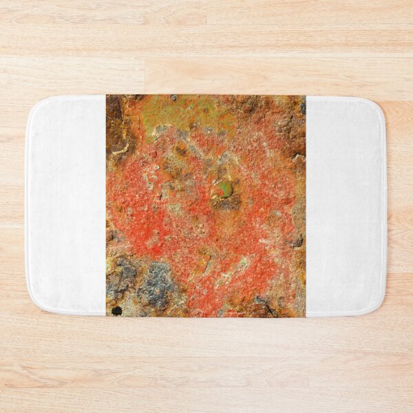 Item preview, Close-Up Rusted Painted Metal Surface With Peeling Red Paint and Green Patina Texture designed and sold by Nmallia.