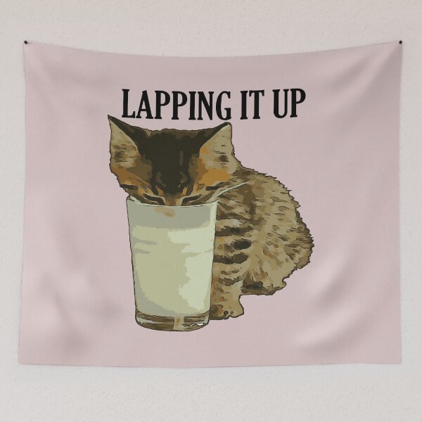 Item preview, Lapping It Up Cute Tabby Drinking Milk From A Glass designed and sold by taiche.