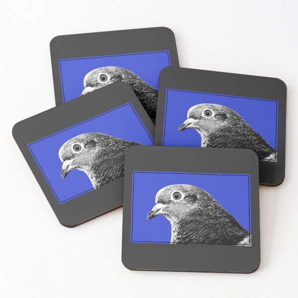 Item preview, Urban Pigeon Portrait on Royal Blue Background designed and sold by pigeonlovrs.