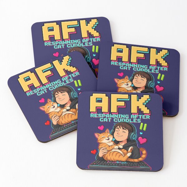 Item preview, AFK... Respawning After Cat Cuddles | Funny Gamer Cat Design designed and sold by PatsiRose.