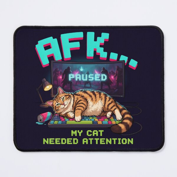 Item preview, AFK... My Cat Needed Attention | Funny Gamer Cat Retro Gaming Design designed and sold by PatsiRose.