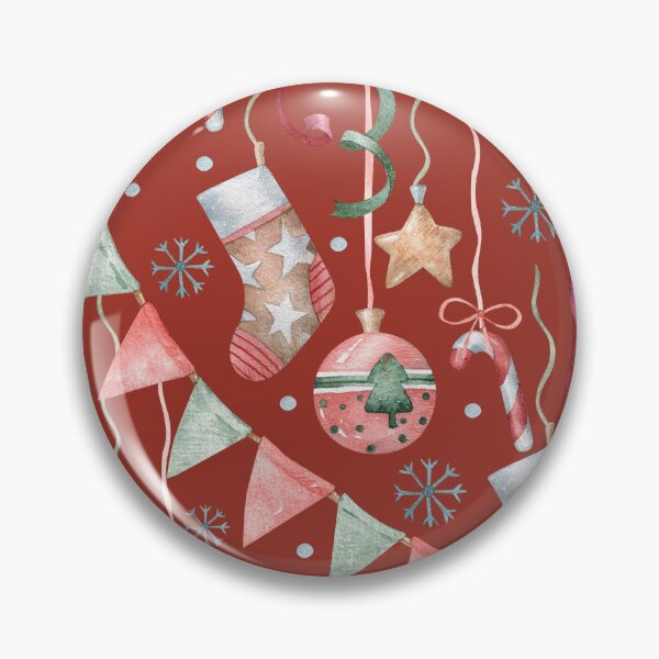Item preview, Watercolor Christmas Ornament Pattern | Seamless Holiday Pattern with Baubles, Stockings, Candy Canes & Festive Garlands designed and sold by SashaZinch.