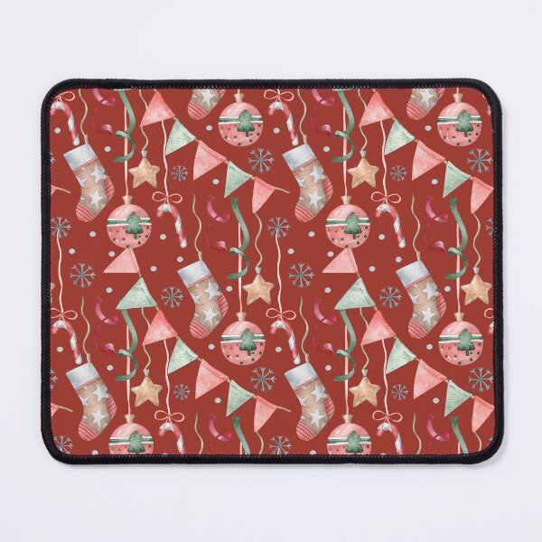 Item preview, Watercolor Christmas Ornament Pattern | Seamless Holiday Pattern with Baubles, Stockings, Candy Canes & Festive Garlands designed and sold by SashaZinch.