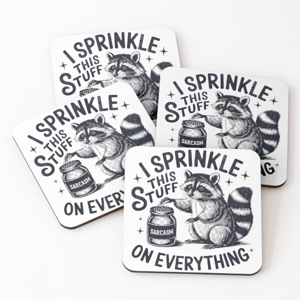 Item preview, I Sprinkle Sarcasm On Everything Raccoon Sticker designed and sold by JossDesign15.
