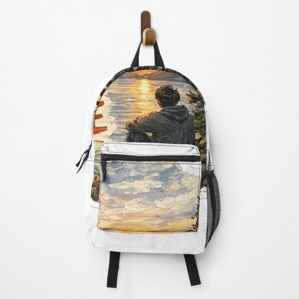 Item preview, Less Noise More Peace – Oil Painting Nature Sticker designed and sold by Genzfirevibes.