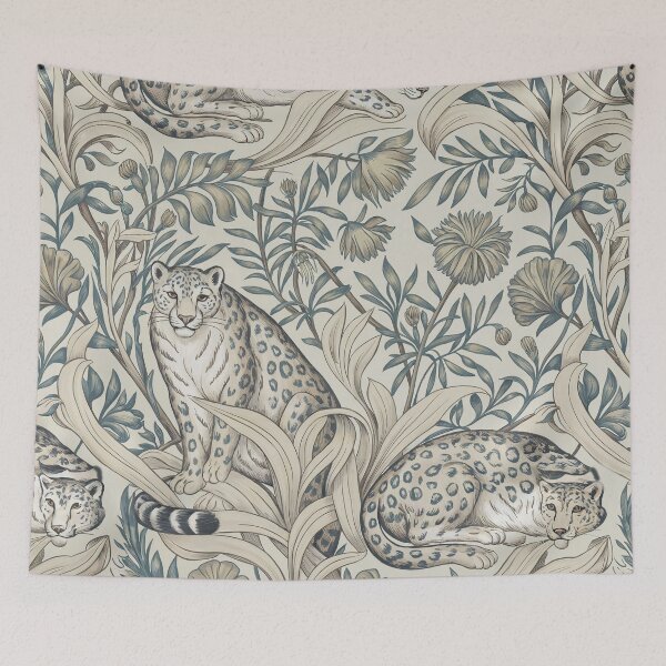 Item preview, William Morris Snow Leopard Pattern – Arts & Crafts Botanical Wildlife Design designed and sold by Tamas Das.