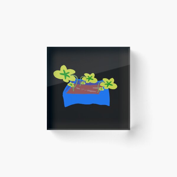 Item preview, Blue plant pot with flowers designed and sold by vibeno1.