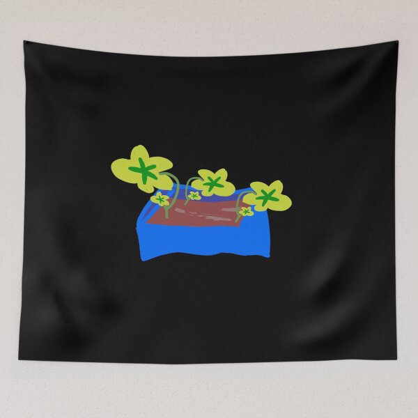 Item preview, Blue plant pot with flowers designed and sold by vibeno1.
