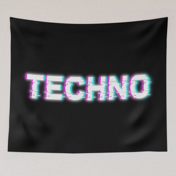 Item preview, Techno Neon Glitch Typography Underground Rave Aesthetic designed and sold by SPAZE-Typo.