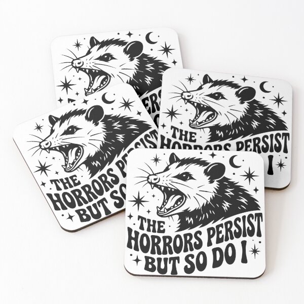 Item preview, The Horrors Persist But So Do I Screaming Opossum Retro designed and sold by raedattia.