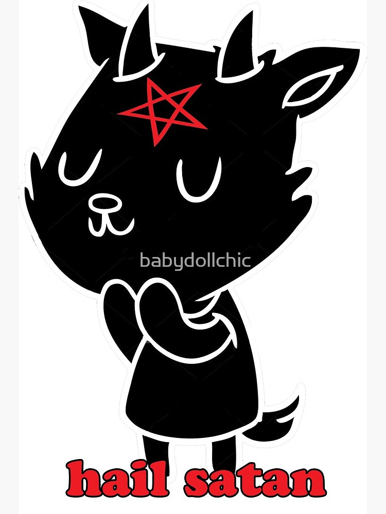 Cute Hail Satan Art Board Print for Sale by babydollchic