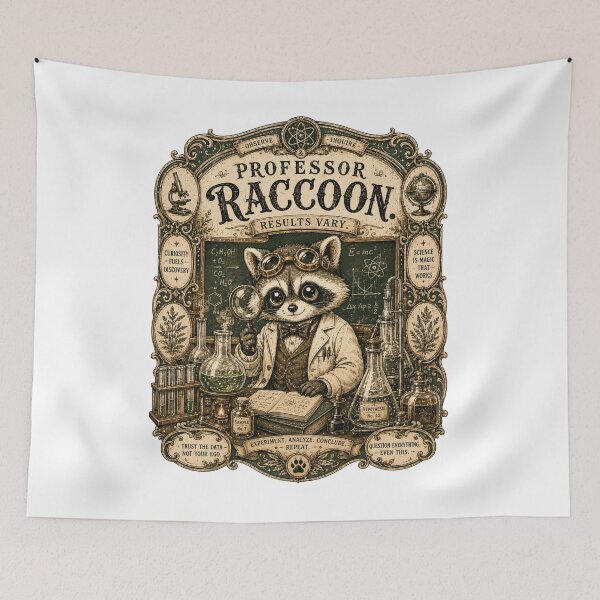 Item preview, Professor Raccoon Scientist Shirt | Funny Vintage Science Raccoon Tee | Cute Laboratory Animal Graphic | Nerd Gift for Scientists & STEM Lovers designed and sold by MaynyStudio.