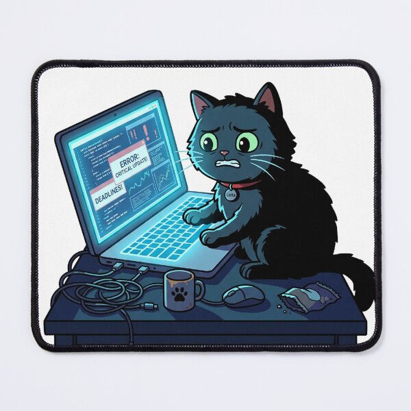 Item preview, Funny Cat Programmer Coding Error Deadline designed and sold by abdo art shop.