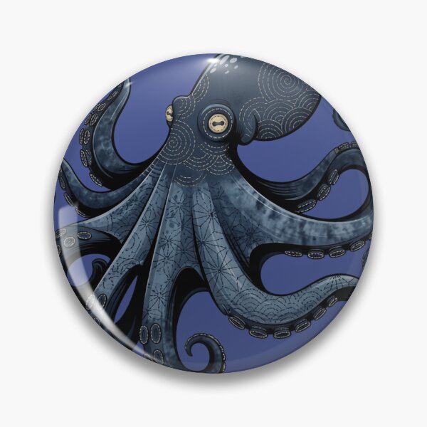 Item preview, Blue Mystic Octopus T-Shirt & Sticker – Elegant Deep Sea Creature Illustration, Nautical Ocean Art designed and sold by ZyxDes.