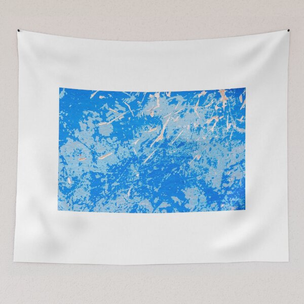 Item preview, Blue Peeling Paint Texture On Weathered Wall With Grunge Scratches And Abstract Patterns designed and sold by Nmallia.