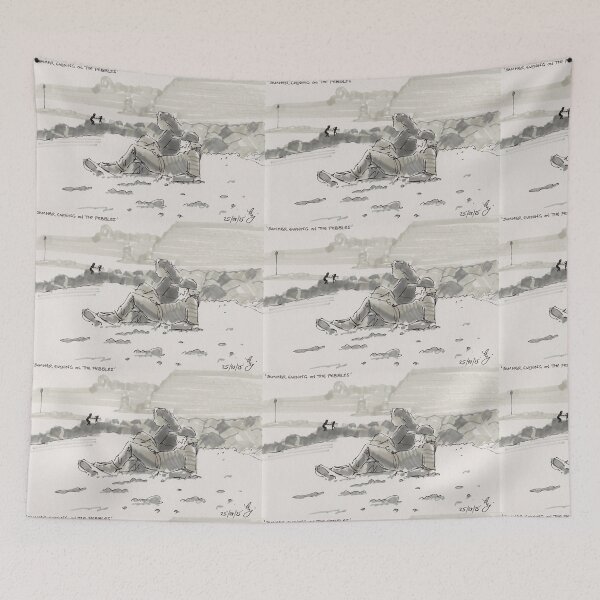 Item preview, Summer evening at Sidmouth beach drawing designed and sold by MikeJory.