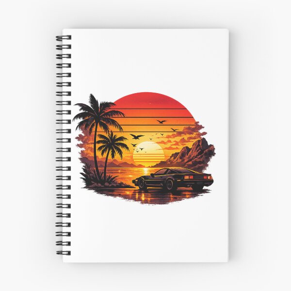 Item preview, Retro Sunset Synthwave Vintage Sports Car | 80s Aesthetic Palm Trees Tropical Beach designed and sold by fattahovich.