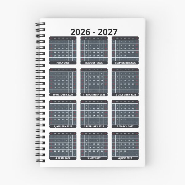 Item preview, English 2026-2027 Vertical 3x4 Grid Yearly Calendar Template Minimalist Corporate Annual Wall Planner designed and sold by IuriiVlasenko.