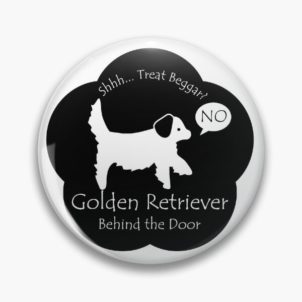 Item preview, Funny Golden Retriever Treat Beggar Behind the Door Black Base designed and sold by Na7nasColorShop.