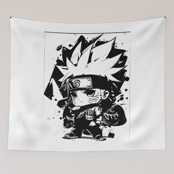 Item preview, Cute ninja boy black ink splash  designed and sold by NNCollection.