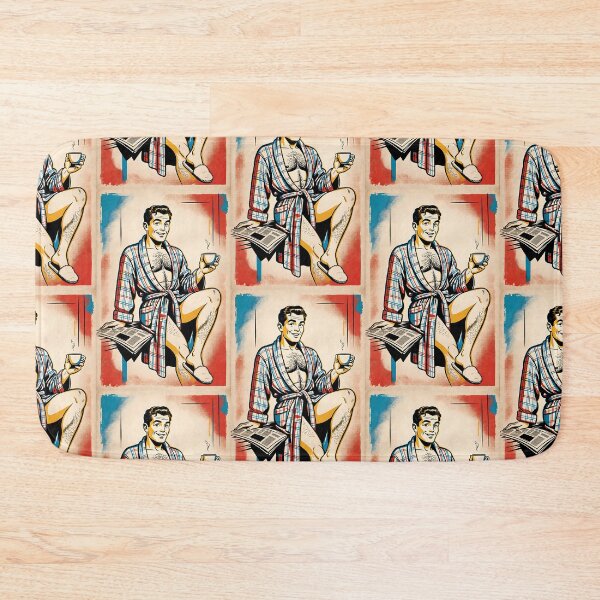 Item preview, Good Morning Retro Hunk in Bathrobe designed and sold by ZhivanCrimson.