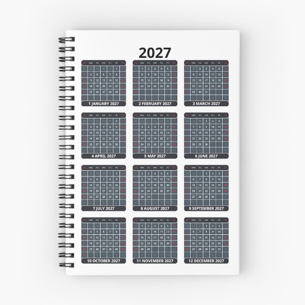 Item preview, English 2027 Vertical 3x4 Grid Yearly Calendar Template Minimalist Corporate Annual Wall Planner designed and sold by IuriiVlasenko.