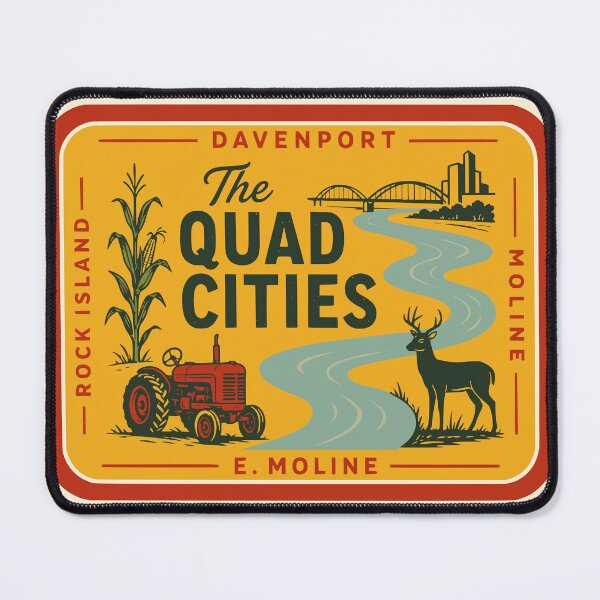 Item preview, 1970s Vintage Distressed Quad Cities Travel Badge designed and sold by Imaginationbeyond.