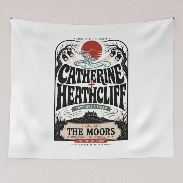Item preview, Catherine and Heathcliff Live at the Moors Retro Rock Concert Poster designed and sold by Fenay Designs.