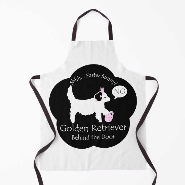 Item preview, Funny Golden Retriever Easter Bunny Behind the Door Black Base designed and sold by Na7nasColorShop.