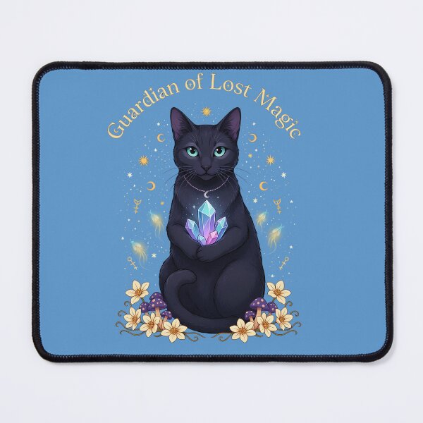 Item preview, Guardian of Lost Magic | Mystical Black Cat Crystal Fantasy Design designed and sold by PatsiRose.