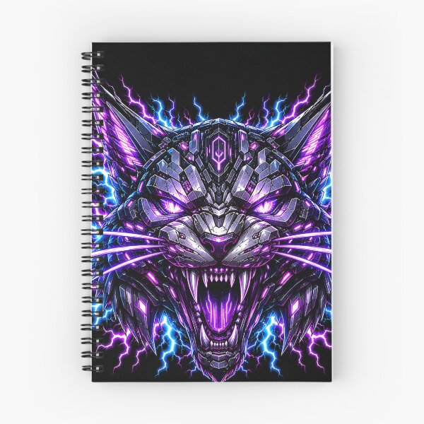 Item preview, Void Lynx - Cybernetic Mecha Cat Purple Neon Lightning designed and sold by RiteshCenter .