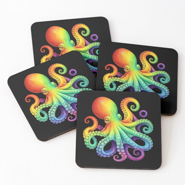 Item preview, Rainbow Octopus T-Shirt & Sticker – Colorful Ocean Creature Illustration, Vibrant Marine Life Art designed and sold by ZyxDes.